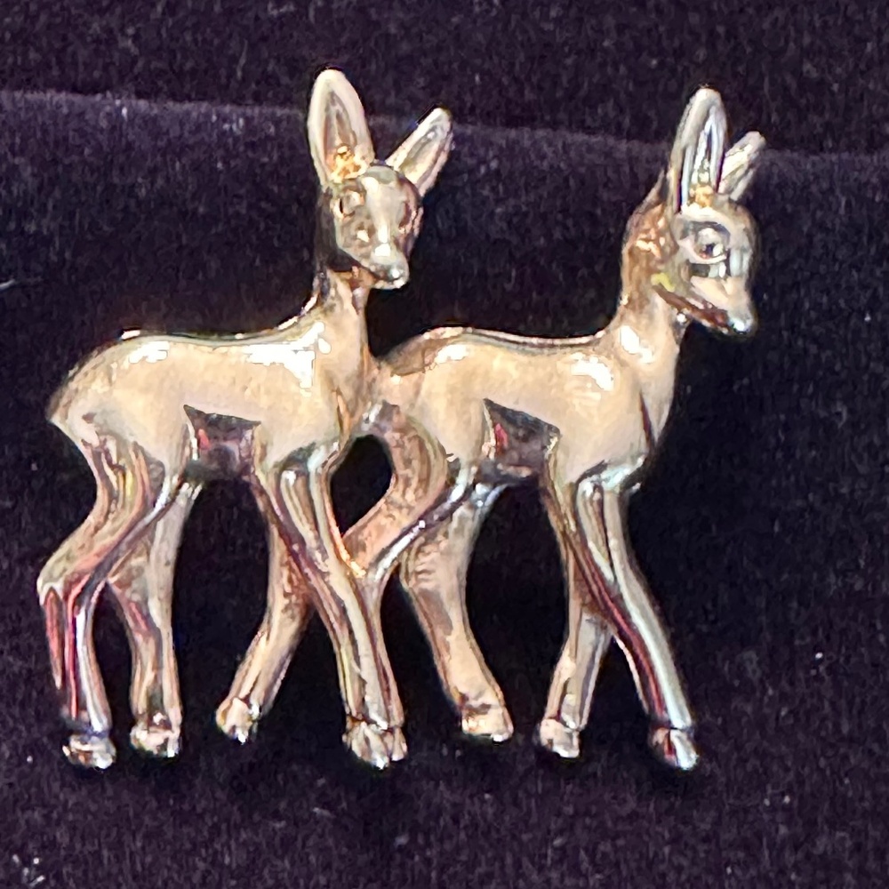 Vintage Napier Twin Deer Gold-Tone Pin